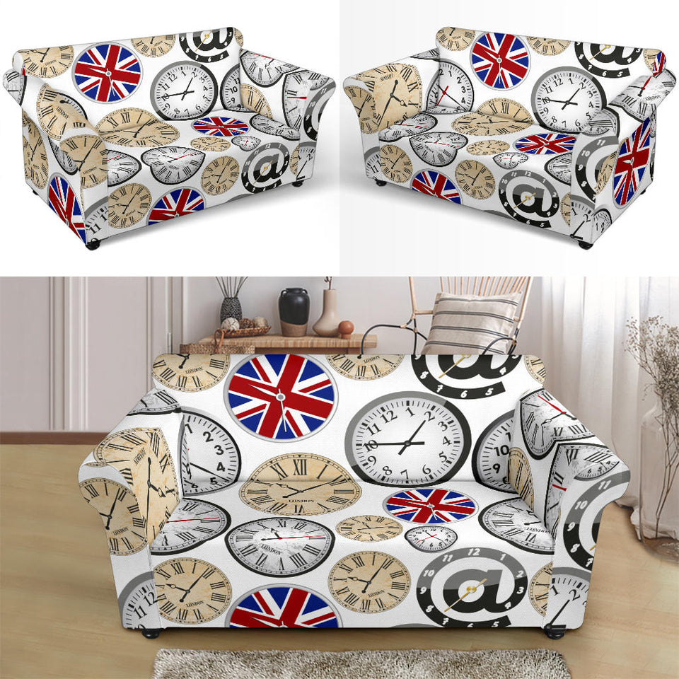 Wall Clock UK Pattern Loveseat Couch Slipcover