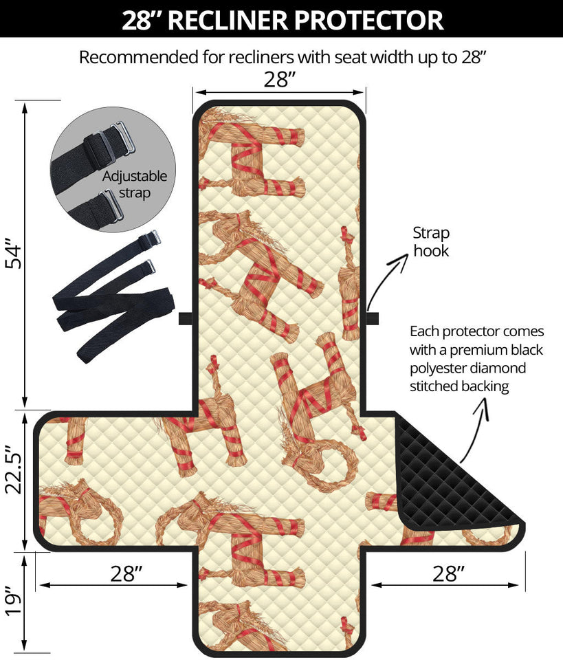Yule Goat or Christmas goat Pattern Recliner Cover Protector