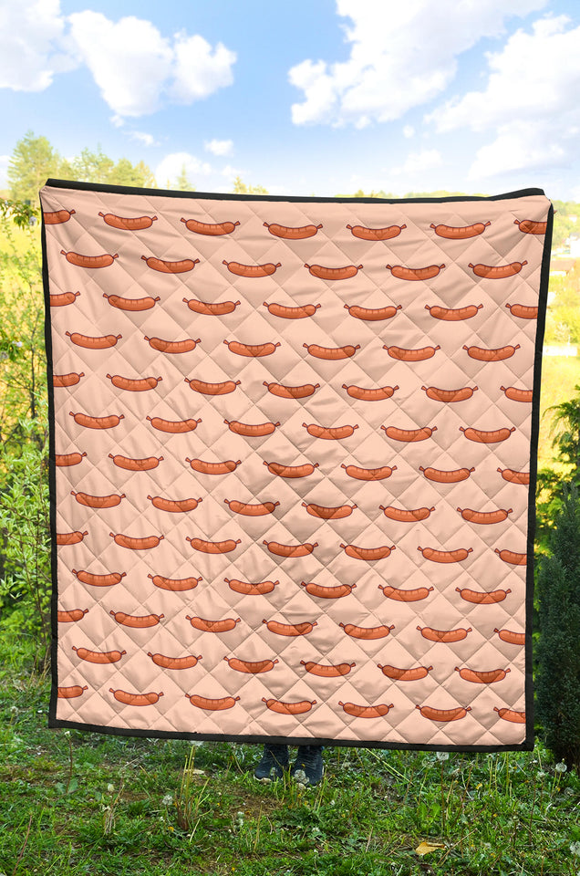 Sausage Pattern Print Design 01 Premium Quilt