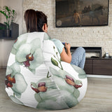 White Orchid Pattern Bean Bag Cover