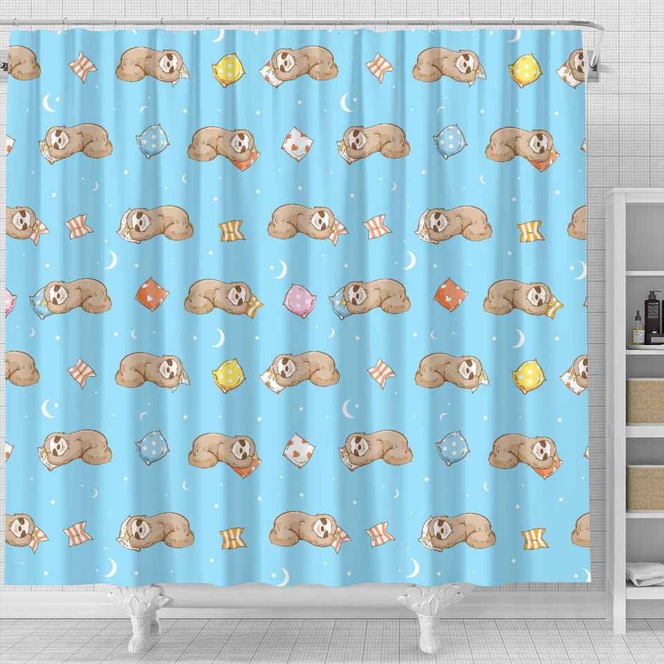 Sleep Sloth Pattern Shower Curtain Fulfilled In US