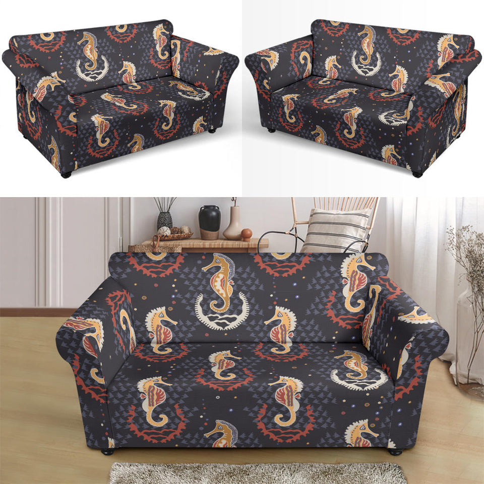 Seahorse Pattern Loveseat Couch Slipcover