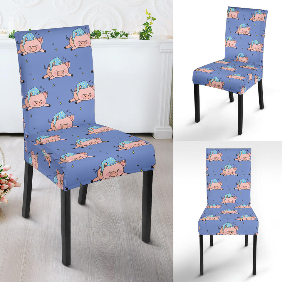 Pig Pattern Print Design 03 Dining Chair Slipcover