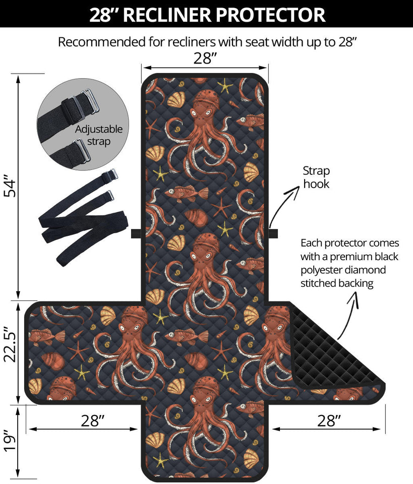 Octopus Pattern Recliner Cover Protector