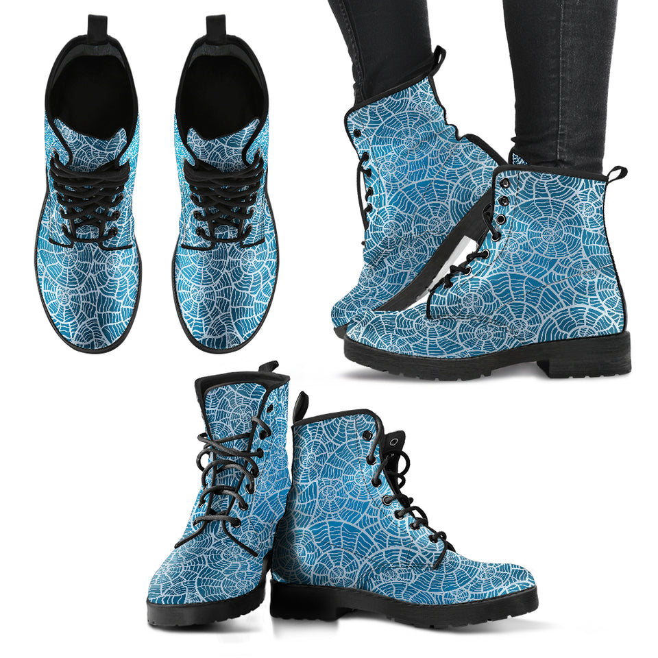 Shell Pattern Theme Leather Boots