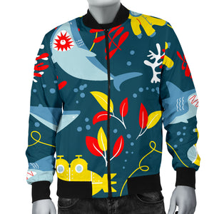 Shark Pattern Men Bomber Jacket