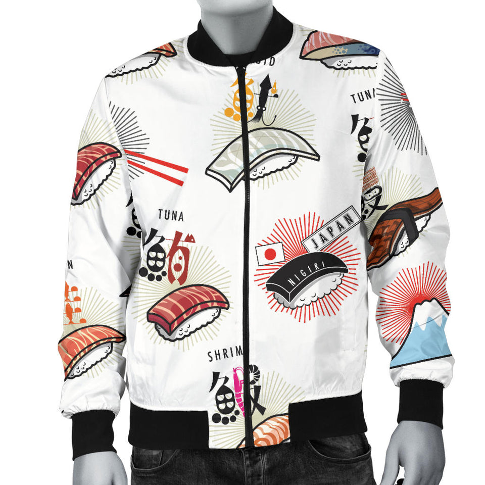 Sushi Japanese Pattern Men Bomber Jacket