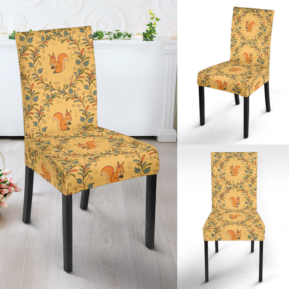 Squirrel Pattern Print Design 01 Dining Chair Slipcover