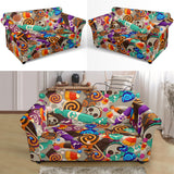 Halloween Candy Pattern Loveseat Couch Slipcover