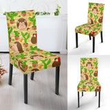 Hedgehog Pattern Print Design 02 Dining Chair Slipcover