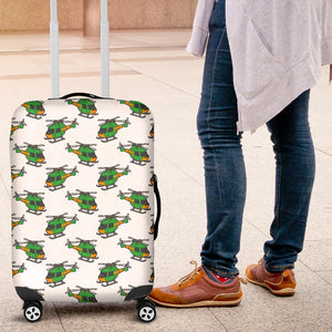 Green Amy Helicopter Pattern Luggage Covers