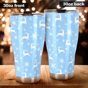 Snowflake Deer Pattern Tumbler