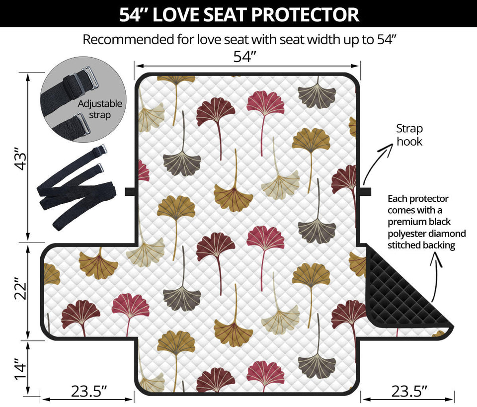 Autamn Ginkgo Leaves Pattern Loveseat Couch Cover Protector