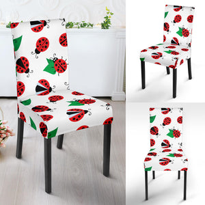 Ladybug Pattern Print Design 01 Dining Chair Slipcover