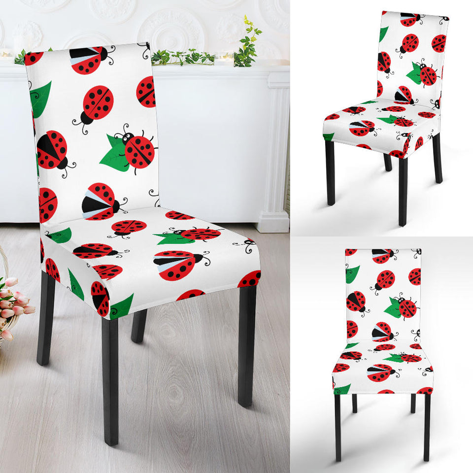 Ladybug Pattern Print Design 01 Dining Chair Slipcover