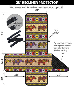 Rhino African Afro Dashiki Adinkra Kente Pattern Recliner Cover Protector