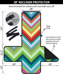 Rainbow Zigzag Chavron Pattern Recliner Cover Protector
