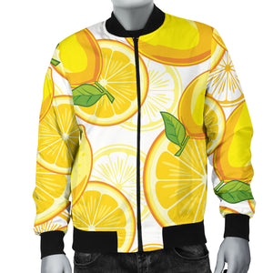 Lemon Pattern Background Men Bomber Jacket