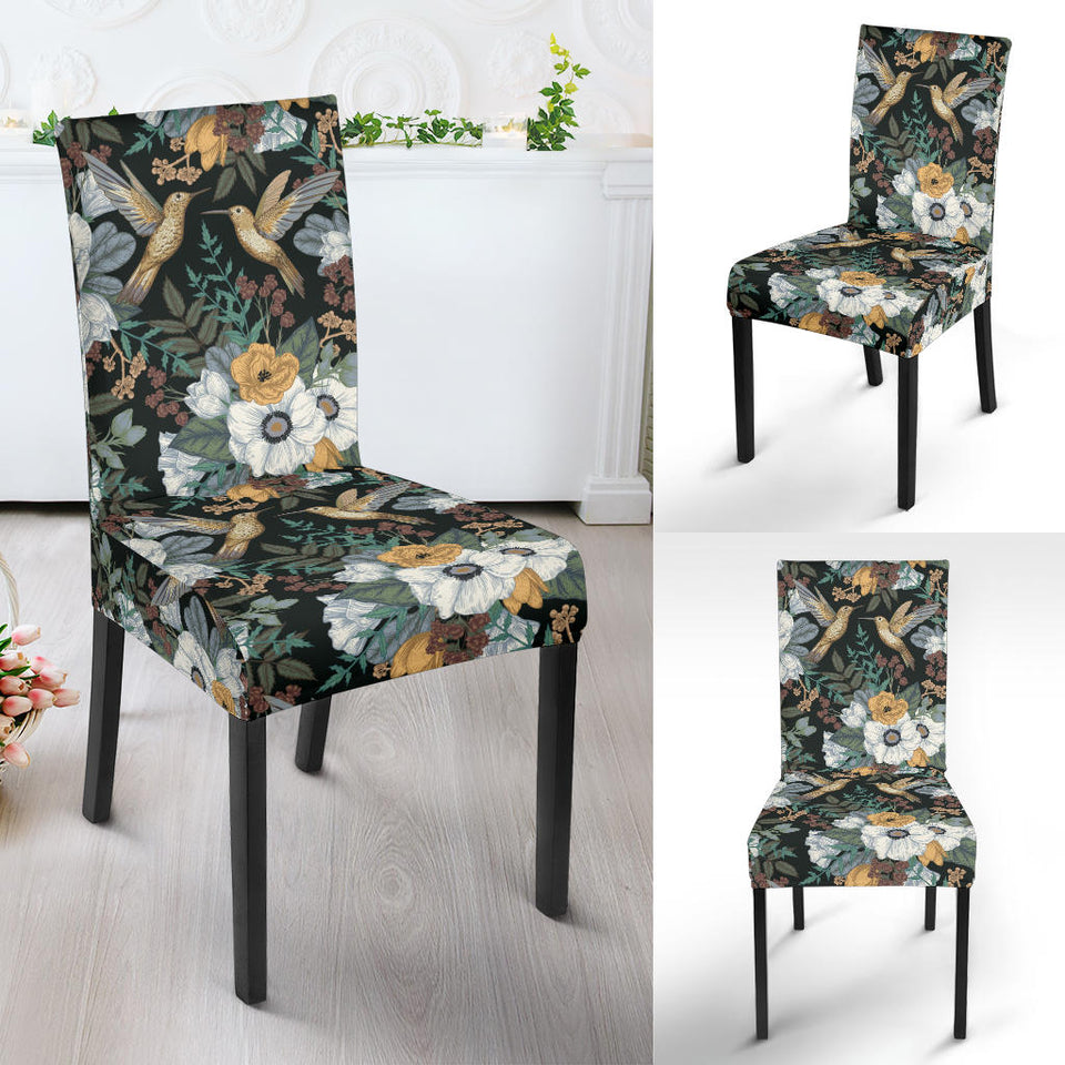 Hummingbird Pattern Print Design 05 Dining Chair Slipcover