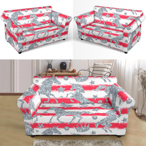 Unicorn Silver Pattern Loveseat Couch Slipcover