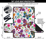 Colorful Butterfly Flower Pattern Loveseat Couch Cover Protector