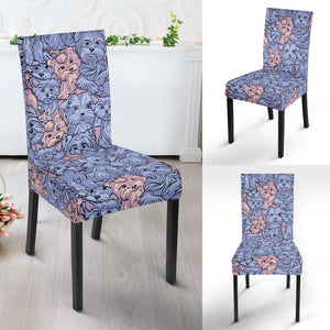 Yorkshire Terrier Pattern Print Design 02 Dining Chair Slipcover