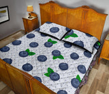 Blueberry Pokka Dot Pattern Quilt Bed Set