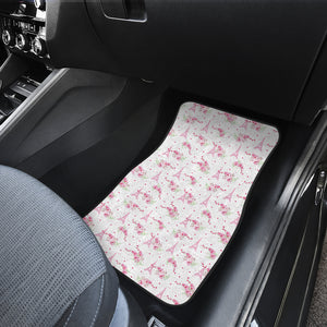 Eiffel Tower Pink Theme Pattern Print Design 05 Front Car Mats