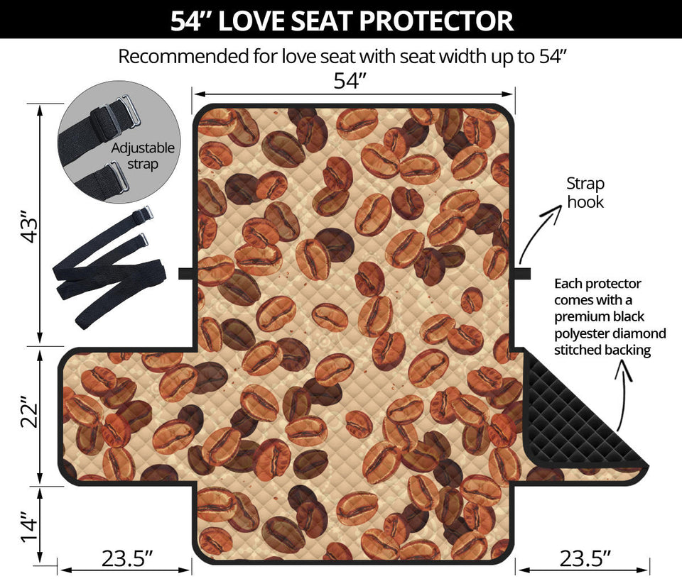 Coffee Bean Pattern Loveseat Couch Cover Protector