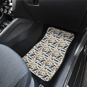 Skate Board Pattern Print Design 01 Front Car Mats