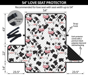 Cute Cow Pattern Loveseat Couch Cover Protector