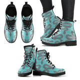 Snake Tribal Pattern Leather Boots