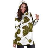 Hop Leaves Pattern Women Hoodie Dress