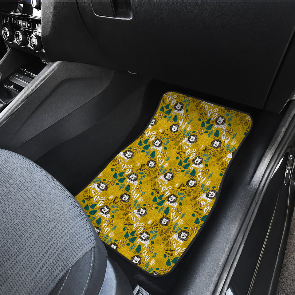 Lion Pattern Print Design 01 Front Car Mats