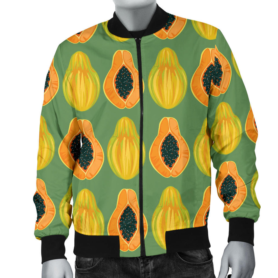 Papaya Pattern Background Men Bomber Jacket