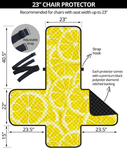 Sliced Lemon Pattern Chair Cover Protector