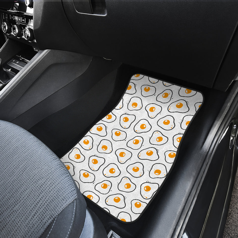 Fried Eggs Pattern Print Design 05 Front and Back Car Mats