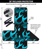 Blue Flame Fire Pattern Background Recliner Cover Protector