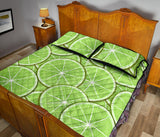 Sliced Lime Pattern Quilt Bed Set