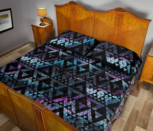 Space Galaxy Tribal Pattern Quilt Bed Set