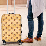 American Football Ball Pattern Yellow Background Luggage Covers