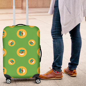 Bonsai Pattern Green Background Luggage Covers