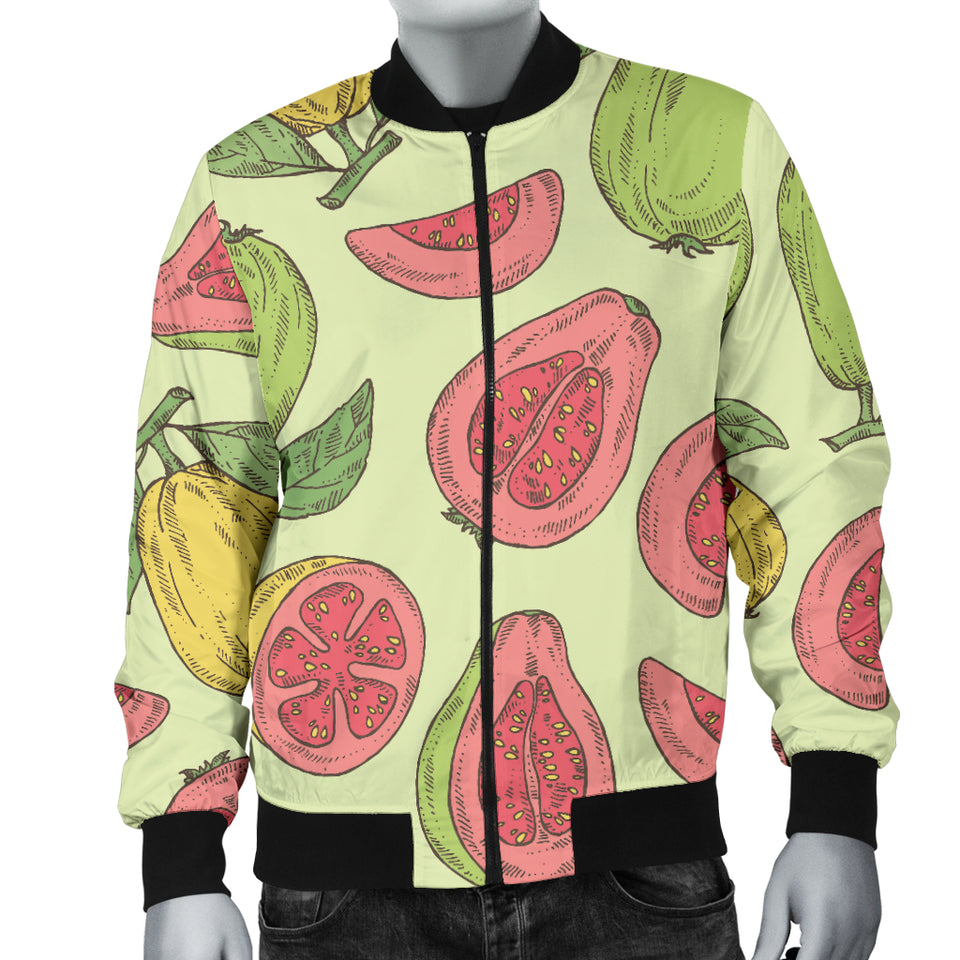 Guava Pattern Background Men Bomber Jacket