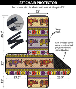 Rhino African Afro Dashiki Adinkra Kente Pattern Chair Cover Protector