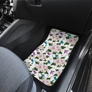 Hummingbird Pattern Print Design 01 Front and Back Car Mats