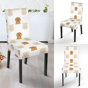 Golden Retriever Pattern Print Design 03 Dining Chair Slipcover