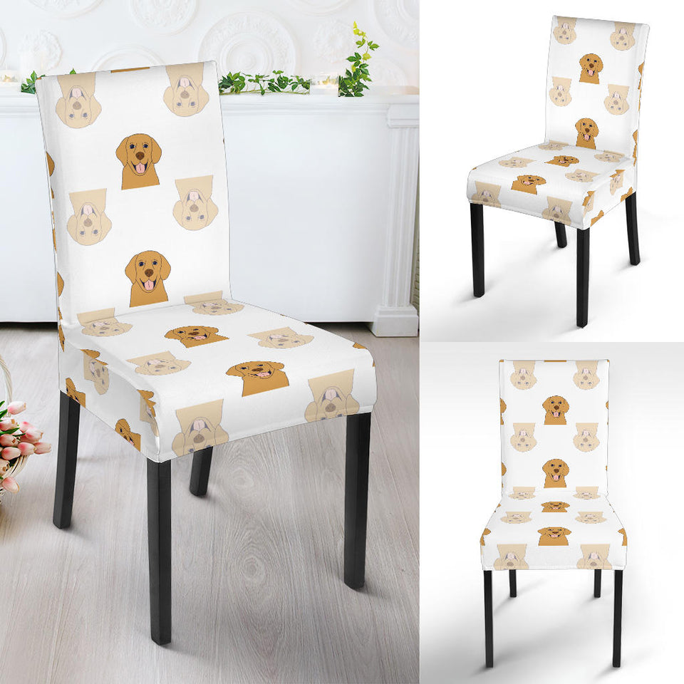Golden Retriever Pattern Print Design 03 Dining Chair Slipcover