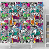 Zebra Colorful Pattern Shower Curtain Fulfilled In US