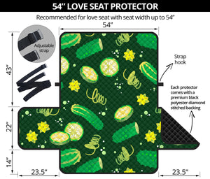 Cucumber Pattern Background Loveseat Couch Cover Protector