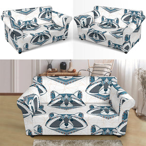 Raccoon Head Pattern Loveseat Couch Slipcover